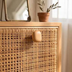 Solid Wood Round <b>Drawer</b> Knob Cabinet Handle <b>Single</b> Hole Furniture Accessory for <b>Wardrobe</b> Kitchen Cabinet - Product Image 5
