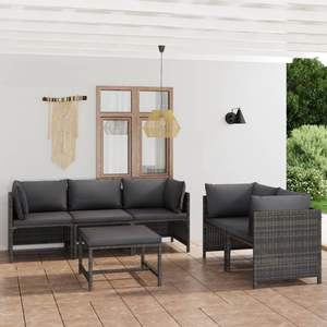 Ensemble de salon de jardin en rotin gris PE (polyéthylène) avec structure en acier thermolaqué, mobilier d'extérieur haut de gamme - Product Image 1