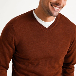 Pull en laine/acrylique noir uni respirant pour homme, à manches longues, pour l'hiver - Product Image 6