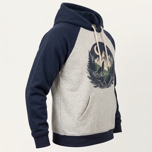 Sweat-shirt à capuche raglan pour homme, fabriqué avec un tissu léger, des manches souples et une finition de qualité pour les modes de vie actifs. - Product Image 4