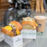 Boîte à sandwich en carton, emballage alimentaire, boîte à sandwich à emporter, boîte en carton écologique, boîte à sandwich jetable en papier avec logo
