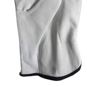 Gants de travail Vantrex Industries blancs et noirs en polyester/coton/métallique, longueur poignet, élastiques, rayés, compatibles écran tactile, sans aiguille - Product Image 2