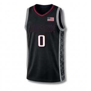 Custom Basketball Jersey Unisex Sleeveless V-Neck Moisture Wicking <b>White</b> USA Flag Print Sublimated Design 100% Polyester UV - Product Image 2
