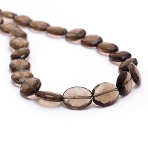 Cuentas ovaladas facetadas de cuarzo ahumado AAA+ de 9x12 mm, cuarzo ahumado natural, piedra preciosa semipreciosa, cuentas sueltas tipo briolette para la fabricación de joyas. - Product Image 2