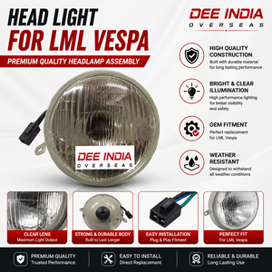Ensemble de phares de moto pour LML Vespa, unité de phare, pièces de rechange d'éclairage OEM - Product Image 2