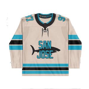 Maillot de hockey personnalisé pour hommes en gros, 100 % polyester, sublimation, appliqué, broderie, personnalisable avec n'importe quel numéro et nom - Product Image 3