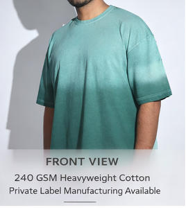 Camiseta de punto de algodón 100% de dos tonos, 280g, cuello redondo, estampada con serigrafía, estilo urbano, transpirable, de secado rápido, corte regular, al por mayor - Product Image 1