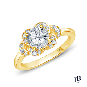 Anillo de Compromiso de Oro de 10K con Diamante Cultivado en Laboratorio, Diseño Elegante de Espiga Trenzada, Personalizable con Piedra Central de Corte Redondo o Fantasía, OEM - Product Image 4