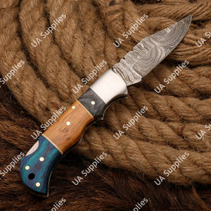 Couteau pliant de poche en acier Damas personnalisé, haute dureté 58 HRC, lame tranchante, tactique, pour la chasse, la pêche, EDC, support OBM OEM - Product Image 3