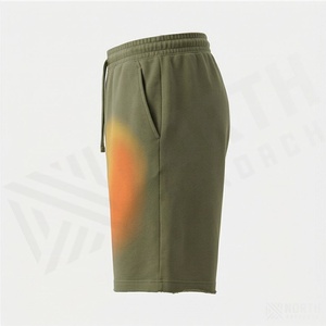 กางเกงขาสั้นผู้ชายผ้าแคนวาสโพลีเอสเตอร์/คอตตอนเนื้อหนา ซักแล้วสีซีดแบบซันเฟด พิมพ์โลโก้ได้ตามต้องการ แห้งเร็ว มีเชือกผูกเอว ความยาวแบบยาว - Product Image 3