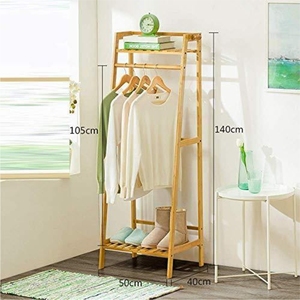 Modern Garment Rack with Top Shelf & Bottom <b>Storage</b> Heavy Duty Clothes Hanging Stand Space Saving <b>Bedroom</b> Coat Organizer Stand - Product Image 1