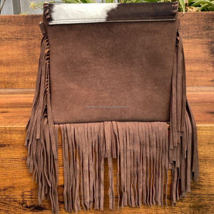Última fábrica al por mayor en relieve de cuero de vaca con flecos bandolera para mujer personalizado moda espeleología bolsos de hombro de cuero - Product Image 5