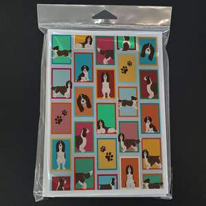 Whimsical A7 Tamaño 5x7 Lotes Liver English Springer Spaniel Tarjetas de notas en blanco con sobres Pack 8 Tarjetas de felicitación - Product Image 3