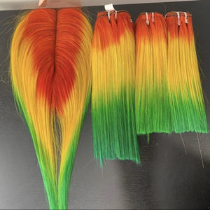 Extensions de cheveux de trame de 3 faisceaux de couleurs chaudes avec fermeture à lacet pour femmes africaines Extensions de cheveux humains de qualité supérieure - Product Image 1