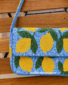 Sac à bandoulière de luxe fait main en perles de citron pour femmes, exportations d'artisanat |   Écologique, léger, sûr, personnalisable, design - Product Image 5