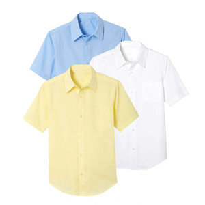 เสื้อเชิ้ตอ๊อกซ์ฟอร์ดแขนสั้นสีขาวสำหรับเด็กผู้ชาย ผ้าฝ้าย 100% ชุดนักเรียน ชุดนักเรียนประถม - Product Image 2