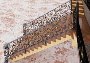 Barandilla de Escalera Moderna de Hierro Forjado Personalizada, Detalles Artísticos en Hierro Forjado, Estructura Metálica Resistente, Escaleras Interiores Seguras y Elegantes para Viviendas - Product Image 5