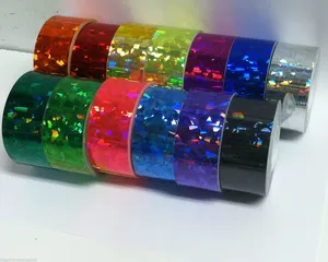 High Quality Holographic Cracked Ice Glass Tape Confetti Film Roll for Packaging Decoration <b>Scrapbooking</b> Crafts & Party Supplies - Product Image 5