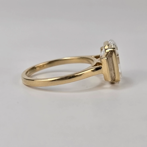 3 Carat 18k Gold Lab Grown <b>Diamond</b> Emerald Cut VS1 <b>Ring</b> with Yellow Baguette Moissanite Side Stones Luxury Unisex - Product Image 4