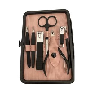 Professional Manicure Set 18 Piece Tan <b>Leather</b> Case Stainless Steel Pedicure <b>Tools</b> Comprehensive Facial Hand Foot Care Kit - Product Image 3