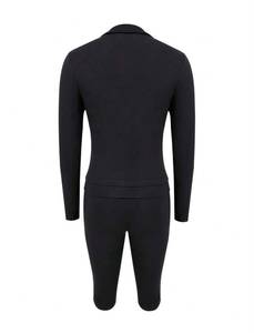 Black <b>Women</b> Yoga Set Zip Up Long Sleeve Jacket and High Waist <b>Capri</b> <b>Pants</b> Activewear Lounge Outfit - Product Image 2