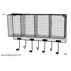 Panier portatif en fil de métal, pochette pour une suspension murale ou une étagère métallique - Product Image 1