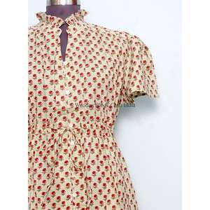 Robes d'été pour femmes, style unique, longueur courte, en coton doux et lisse de qualité supérieure, à manches courtes. - Product Image 3