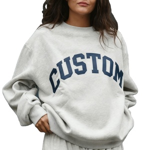 Sweat-shirt décontracté en molleton pour femme, col montant, coupe ample, 100% coton - Product Image 1