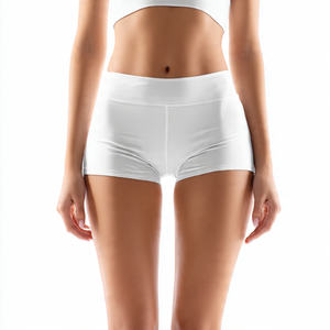 Shorts de yoga taille haute Regal Three pour femme - Tissu à mémoire de forme 100 % polyester, compression liftante, vêtements de fitness - Product Image 3