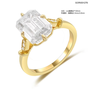 CONCEPTION 925 Sterling <b>Silver</b> Wedding Engagement <b>Rings</b> <b>Emerald</b> Cut Diamond <b>Ring</b> D Color VVS Moissanite <b>Ring</b> For Womens - Product Image 6