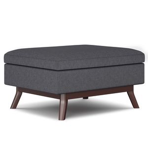 Table basse de rangement gris ardoise Owen, tabourets et ottomanes élégants - Product Image 1