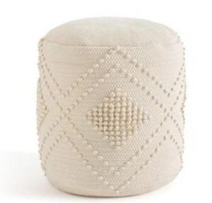 Modern Woven Knitted Ottoman <b>Poufs</b>-Stylish Multi-Functional Decor Irregular Pattern High Quality Cotton Polyester Jute Blended - Product Image 4