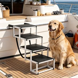 Moderna Scala per Animali Domestici da 30,9 Pollici con Design in Plastica Antiscivolo, Portatile, Lavabile e Impermeabile per Interni, Soggiorno e Letto in Memory Foam - Product Image 4