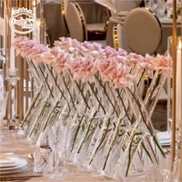 Verre bon marché nouvelle décoration de mariage banquet fête événement centres de table support de fleurs