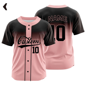 Maillot de baseball unisexe pour adultes, personnalisable, tailles S-3XL, en polyester, imprimé numériquement, respirant, avec numéros d'équipe, grandes tailles - Product Image 1