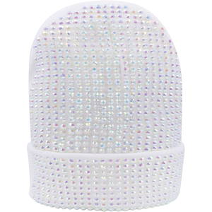 OEM Black Crystal Beanie <b>Hat</b> Rib Knit <b>Winter</b> Warm Cap Women <b>Men</b> Soft Stretch Custom Logo Streetwear Skull <b>Hat</b> - Product Image 1