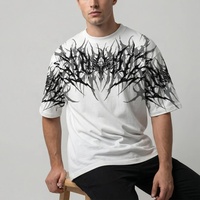 T-shirts pour hommes personnalisés avec logo imprimé, style streetwear, col rond, manches courtes, coupe ample, tricotés, imprimés par transfert thermique, élégants et de qualité supérieure