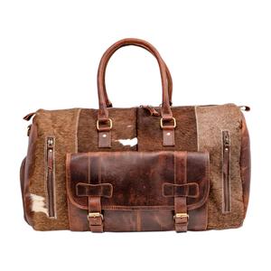 Sac de voyage de luxe en cuir véritable avec fermeture éclair, grand sac de week-end LHODB-0129 - Product Image 1