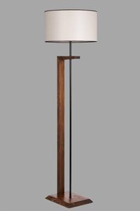 Lampe de sol moderne en bois avec abat-jour blanc en forme de tambour, design minimaliste E26 LED pour salon et chambre à coucher - Product Image 3