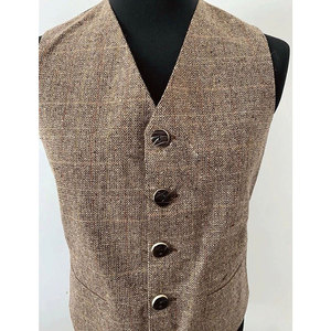 Ventoria Enterprises Men's Winter Black 100% <b>Wool</b> Coated High Quality Argyle Kilt Jacket <b>Waistcoat</b> 5 Button Custom Logo Front - Product Image 6