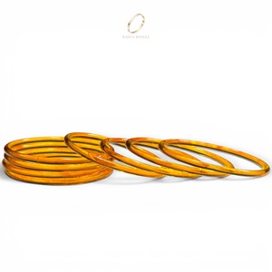 Factory Direct Premium <b>Jelly</b> Yellow Kashmiri Glass Bangles Set Trendy Wedding & Party Indian Jewelry at Wholesale Price - Product Image 1