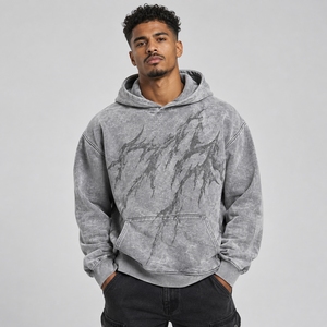 Sudaderas con capucha para hombre con estampado acid wash que combinan efectos vintage lavados, diseños llamativos, tela premium y un estilo streetwear cómodo. - Product Image 1