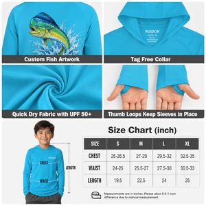 Sudadera con Capucha para Niños, Manga Larga, Impermeable, Transpirable, Protección Solar UPF 50+, Secado Rápido, Antibacteriana, Resistente al Viento, Personalizable - Product Image 5