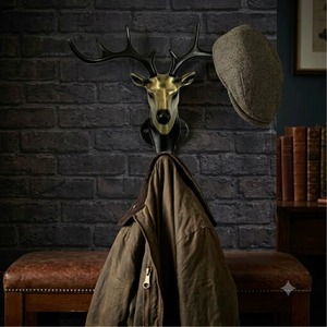 Étagère murale rustique en laiton tête de cerf, la plus vendue, robuste, en alliage de zinc, décorative, disponible à bon prix - Product Image 3