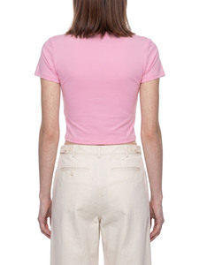 เสื้อยืดครอปผู้หญิงแบบพื้นฐาน สีพื้น ทรงเข้ารูป แขนสั้น สวมใส่สบาย ผ้าฝ้ายยืดหยุ่น เนื้อนุ่ม สไตล์มินิมอล ทรงเข้ารูป - Product Image 3