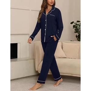 Pijamas de Seda 2026 en Oferta, Conjunto de Mujer de Manga Larga, Ropa de Dormir de Lujo Transpirable, Ropa de Dormir Femenina con Logotipo Personalizado - Product Image 5