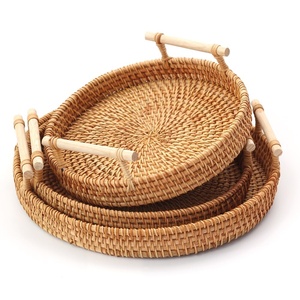 Ensemble de plateaux de service en rotin durable, prix compétitif, rangement et organisation pour la maison, plateaux à fruits - Product Image 5