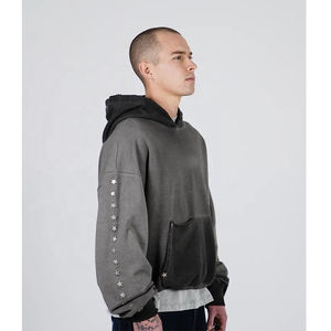 เสื้อผ้าสตรีทแวร์ทรงหลวมไหล่ตก ผ้าฝ้าย 100% คุณภาพสูง ผลิตตามสั่งจากโรงงาน ลุคดิสเทรส แอซิดวอช เฟด สไตล์เอสเซนเชียล - Product Image 2