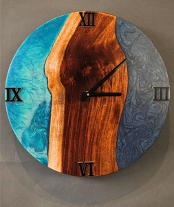 Horloge murale tendance 2026 en bois et résine époxy pour cadeaux et décoration intérieure – Dernière collection – Horloge de qualité supérieure pour restaurants et hôtels - Product Image 6