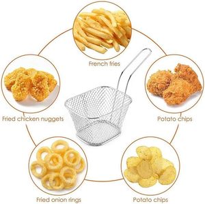Mini passoire à frites en acier inoxydable avec long manche |   Panier de service pour friture, compatible lave-vaisselle, ustensile de cuisine - Product Image 6